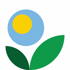 Natural flower element geometric shape