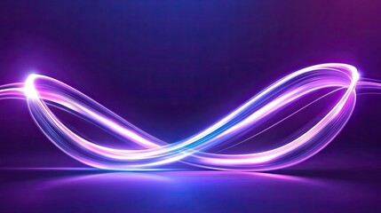 Abstract wavy light streaks in purple and blue hues