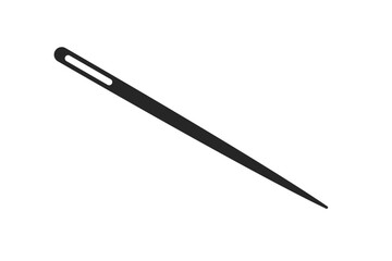 Straight sewing needle silhouette icon vector graphic