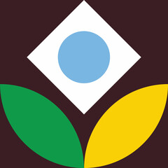 Geometric flower plant design element