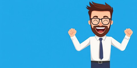 cheerful employee happy to be at work in the office