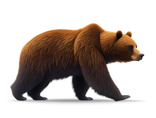 Fototapeta premium Cute Vector Bear With Playful Expression on a Simple White Background, Ideal for Children's Illustrations and Design Projects