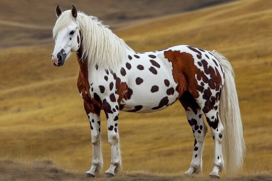 Majestic knabstrupper horse standing in a field