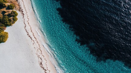 Vivid coastlines blend turquoise waters with sandy shores under