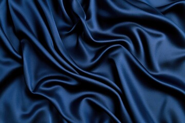 Obraz premium Deep blue fabric with elegant folds, showcasing rich texture and