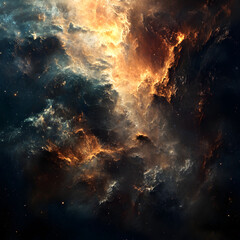 Fototapeta premium Ethereal Cosmic Nebula: Vibrant Stars and Galactic Wonder in the Infinite Universe