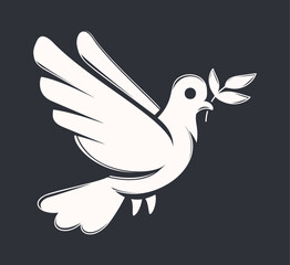 Dove carrying branch easter symbol