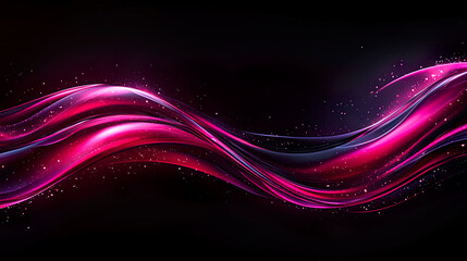Red neon wave technology background with glowing wave lines and smooth flow across dark background.
