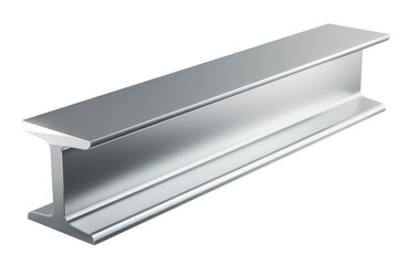 I-beam or H-shaped, rolled steel joist, double T. 3D rendering isolated on transparent background