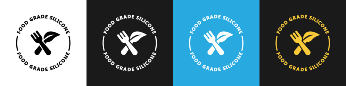 Food Grade Silicone vector stamp on different backgrounds.
