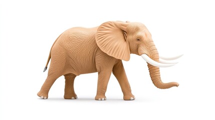 Obraz premium A realistic elephant figurine stands majestically on a white background