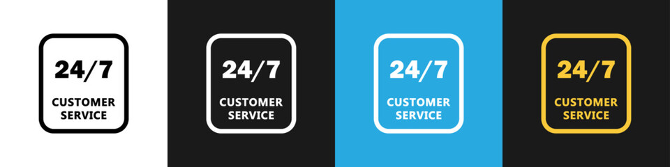 Customer Service - vector stamp on different backgrounds.