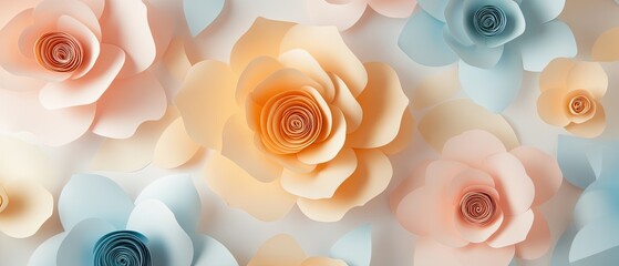 Pastel Paper Flowers Delicate Floral Arrangement