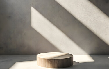 Modern minimalist display platform indoor studio photography bright environment close-up view artistic concept