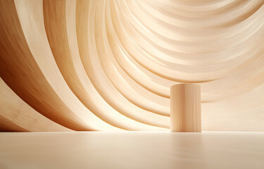 Obraz premium Architectural design inspiration minimalist woodwork space modern interior serene environment low angle view creative concepts