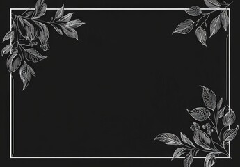 black simple line border frame