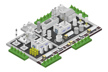 Petrol plant building isometric