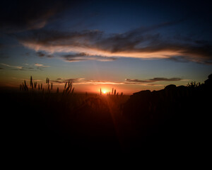 sunset in the mountains
