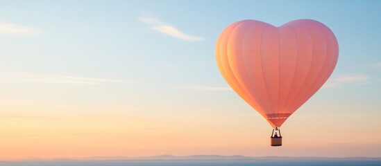 Obraz premium Heart Shaped Hot Air Balloon Soaring At Sunrise