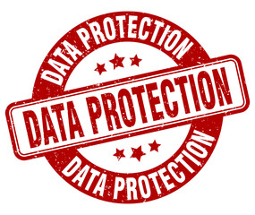 data protection stamp. data protection label. round grunge sign