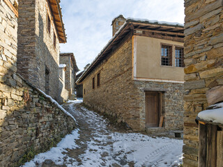Winter view of Village of Kovachevitsa, Bulgaria