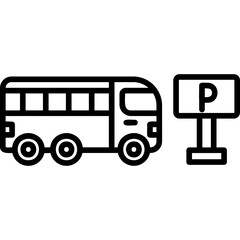 Bus Parking Icon