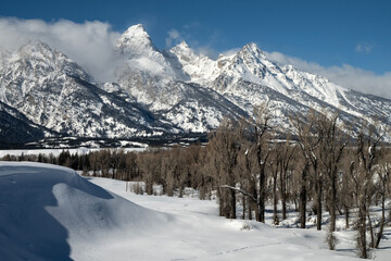 Tetons in winter; Grand Teton NP; Wyoming 