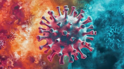 Illustration of a coronavirus particle.