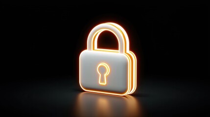 Fototapeta premium Glowing Padlock Symbol Represents Digital Security