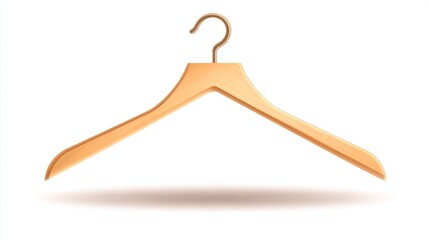 Wooden Clothes Hanger Isolated on White Background