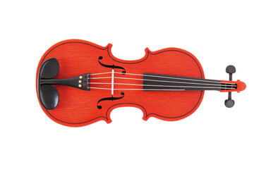 Fototapeta premium vibrant red violin with black accents, showcasing its elegant design and craftsmanship. Perfect for music lovers and artistic displays