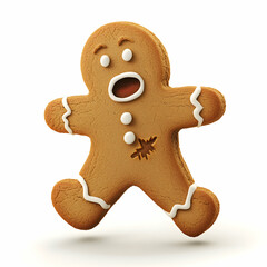 Delightful gingerbread cookie with arms joyfully ready for the holiday celebrations in a cozy kitchen