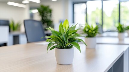 Modern Office Plants on Desk