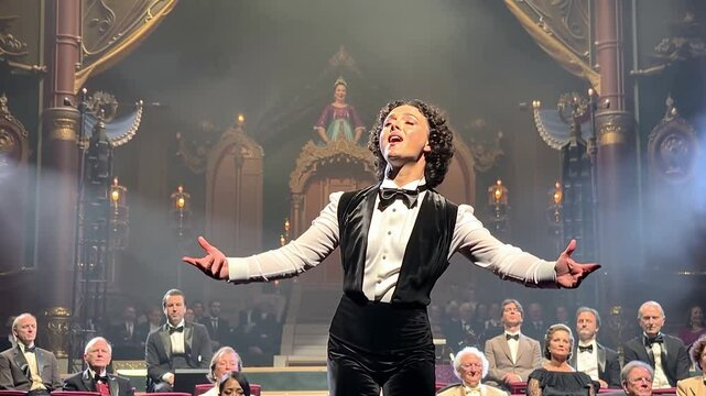 Female Opera Singer Performing on Stage