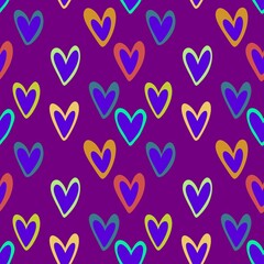Valentine hearts seamless 14 February love pattern for wrapping paper