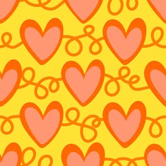 Valentine hearts seamless 14 February love pattern for wrapping paper