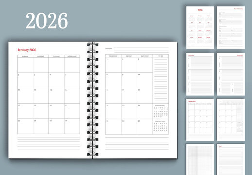 2026 Monthly Weekly Planner