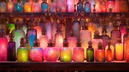 Luminous Glass Bottles: A Galaxy in Jars