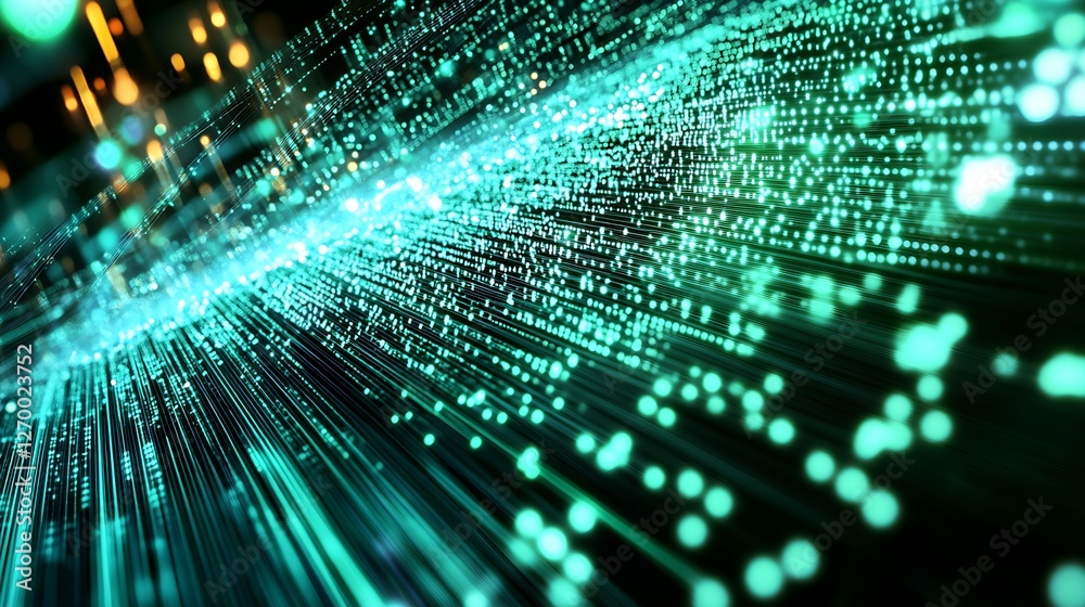 Aufkleber dynamic abstract representation of glowing digital data streams with a futuristic vibe : generative 