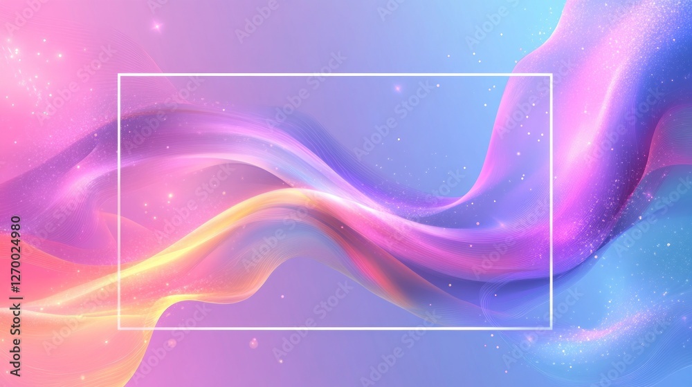 Poster Abstract Background with Flowing Lines and a Frame for Text Placement