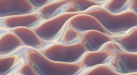 Obraz premium Mesmerizing holographic fluid textures with iridescent color transitions