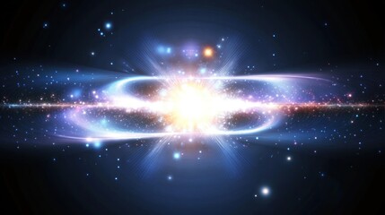 Fototapeta premium Cosmic Radiance: A Spectacular Display of Galactic Energy and Light