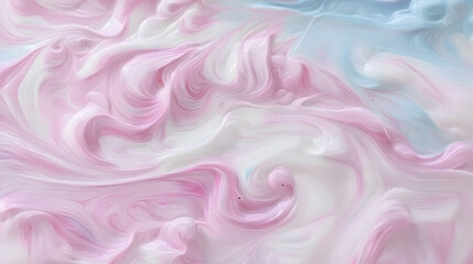 Obraz premium Swirled pink and blue cream texture background, close-up shot, abstract design, ideal for cosmetic product promotion