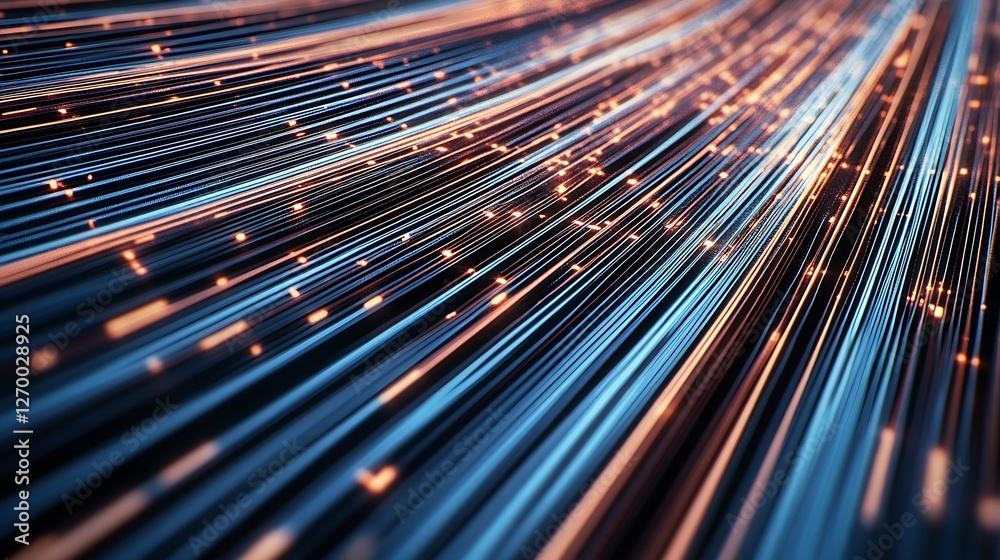Poster Intriguing abstract representation of light streams showcasing speed and colorful luminosity effects : Generative AI