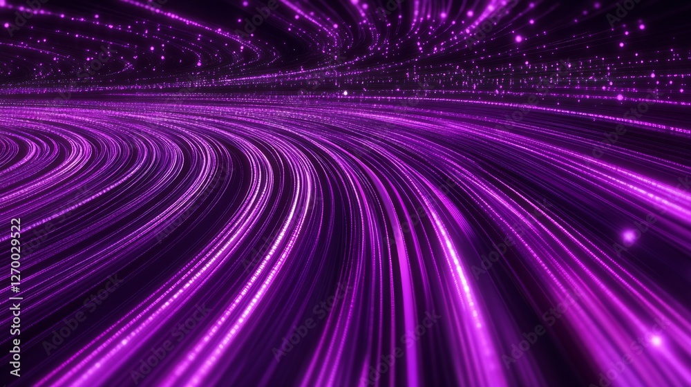 Poster Mesmerizing Purple Light Waves Creating a Fluid Abstract Background of Movement and Energy : Generative AI