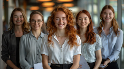 Fototapeta premium confident businesswoman and her team.