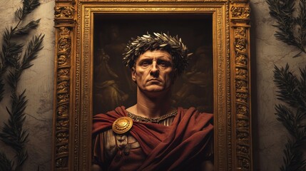 Naklejka premium Emperor Portrait, A majestic depiction of historical power and authority