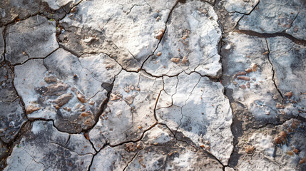 Dry cracked earth surface showing texture and patterns, symbolizing drought and environmental change