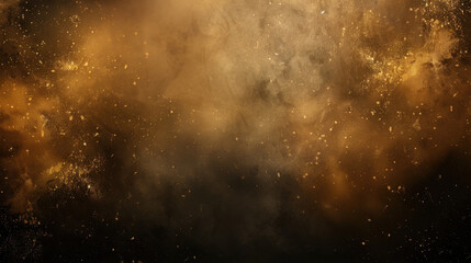 Obraz premium Golden dust particles swirl in dark background, creating mystical atmosphere. This abstract image evokes sense of wonder and enchantment, perfect for various creative projects