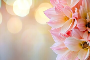 Fototapeta premium Delicate Pink Dahlias: A Close-Up Bouquet